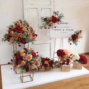 โต๊ะปรับแต่งได้สำหรับงานแต่งงานโต๊ะพวงมาลัยผ้าไหมดอกกุหลาบสีขาวตกแต่งบ้านสำหรับงานแต่งงาน - Product Image 5