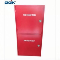 Armoire verticale pour enrouleur de tuyau d'incendie avec double porte haut-bas, coffre de rangement de protection incendie, construction flexible en acier au carbone