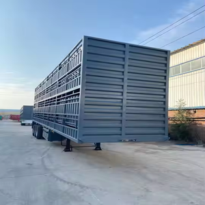 El semirremolque telescópico más vendido con motor diésel de gran potencia Remolque de plataforma plana para ganado - Product Image 1