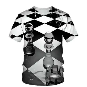 3D Printed Chess Graphic T Shirts For Men Short Sleeve Casual Tee Tops Streetwear Full Print Men Tshirt Designer Clothes Men