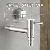 Robinet mural moderne en acier inoxydable à col long, cartouche en laiton brossé, 112 mm G1/2, pour buanderie et jardin, OEM