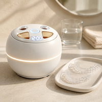Nettoyeur de prothèses dentaires et de gouttières de nuit à ultrasons UV 200 ml en ABS 38K-48K, mini appareil domestique pour prothèses dentaires, gouttières d'alignement et gouttières de nuit - Vente en gros