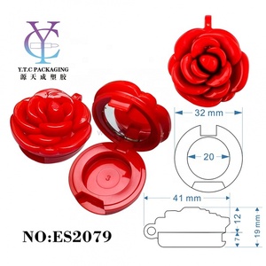 Hộp Đựng Đồ Trang Điểm Hộp Đựng Phấn Mắt Bằng Nhựa Đơn Rỗng Hình Hoa Hồng Nhỏ Gọn Kèm Gương - Product Image 2