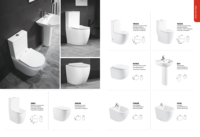 Ensemble de toilettes en céramique moderne en deux pièces, à poser au sol, avec drainage en S