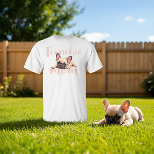 Camiseta Frenchie Mom Dog con diseño de cachorro lindo, color blanco, unisex, talla para adultos - Product Image 3
