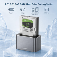 Boîtier Disque Dur Aluminium Métal 2,5 Pouces 3,5 Pouces Baie Simple Sans Outil Station d'Accueil SAS SATA HDD SSD pour Ordinateur Portable