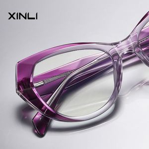 แว่นตาคุณภาพสูง XINLI2163 TR90 สำหรับผู้หญิง แฟชั่นยุโรปอเมริกา ป้องกันแสงสีฟ้าจากคอมพิวเตอร์ ดีไซน์เรขาคณิต เลนส์ TAC - Product Image 2