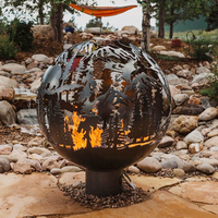 Boules de feu en acier Corten pour jardin Boules de feu en métal Boule de feu Décoration extérieure