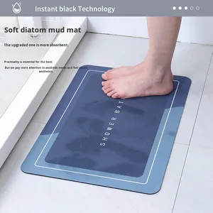 Oval Square Soft Diatomaceous Earth Non-Slip Quick-Dry <b>Absorbent</b> Bathroom & Kitchen Floor <b>Mat</b> - Product Image 2