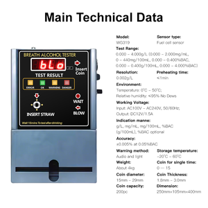 Digitaler Münz-Alkohol tester Gasana lysator OEM und ODM-Alkohol detektor für Barren und öffentliche Orte - Product Image 5