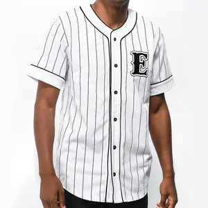 Custom made breathable plain white sublimated softball jerseys mens custom embroidery logo stripe baseball jerseys