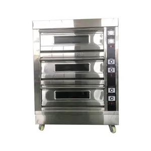 Hoge Kwaliteit 3 Dek 6 Trays Elektrische Bakkerij Oven Voor Brood En Cake