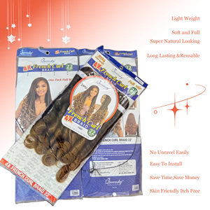 Precio al por mayor: Extensiones de cabello sintético de fibra de baja temperatura, <span class=keywords><strong>rizado</strong></span> francés de onda suelta, 22 pulgadas, 240 g, juego de 4, fáciles de usar. - Product Image 4