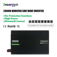 Convertisseur d'ondes sinusoïdales modifiées 2000W, haute efficacité de conversion, installation facile, 110V 220V, pour voiture, maison et appareils électroménagers