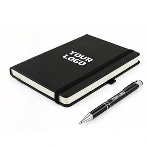 Wholesale Custom Business Logo Printed <b>A6</b> Hardcover Gold Stamping Lined Notebook Journal for Promo Gift - Product Image 1