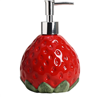 Distributeur de savon en céramique écologique, motif fraise rétro mignon, ensemble d'accessoires de salle de bain, cadeau pour la maison et l'hôtel, flacon de lotion, savon liquide
