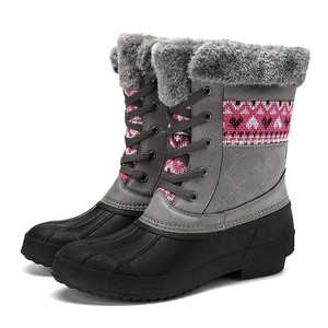 Bottes <span class=keywords><strong>de</strong></span> <span class=keywords><strong>neige</strong></span> classiques personnalisées en tissu PU pour <span class=keywords><strong>femme</strong></span>, légères, à tige haute droite, chaudes, avec fourrure, imperméables, doublure thermique en cachemire, soutien <span class=keywords><strong>de</strong></span> la voûte plantaire - Product Image 5