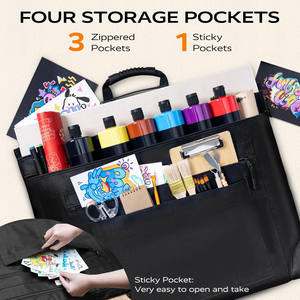 Kunst-<span class=keywords><strong>Portfolio</strong></span>-Tasche 18x24 Leichtgewichtige Polyester-Reißverschlusstasche Verstellbarer Schulterriemen Lederecken Wasserdichter Kunstwerk-Koffer - Product Image 2