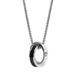 Kalung Liontin Cincin Ganda Baja Anti Karat Tahan Luntur Desain Baru Hongri, Laris Manis, Impor, untuk Pria Wanita - Product Image 3