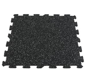 Tapis de sol en caoutchouc, carreaux en caoutchouc noir Granules recyclés de sécurité extérieure Carrelage de sol en caoutchouc pour salle de sport - Product Image 1