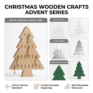 Albero dell'Avvento <span class=keywords><strong>in</strong></span> <span class=keywords><strong>Legno</strong></span> Artigianale per <span class=keywords><strong>Natale</strong></span> |   Calendario conto alla rovescia <span class=keywords><strong>di</strong></span> 24 giorni con ganci |   Decorazioni Natalizie Tagliate al Laser - Product Image 6