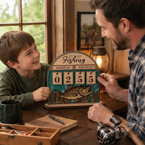 Suiviur de prises de pêche en bois avec nom personnalisable, décoration artisanale pour pêcheurs et décoration intérieure - Product Image 2