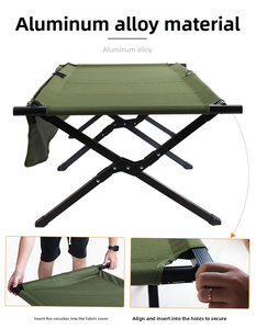 <span class=keywords><strong>Lit</strong></span> <span class=keywords><strong>pliant</strong></span> de camping en plein air pour enfants, en tissu Oxford imperméable, avec support en alliage d'aluminium portable - Product Image 2