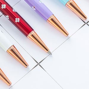 Floating Preserved Breath Flower Twist Metal <b>Ballpoint</b> <b>Pen</b> With Top Crystal Rhinestone Color Floral Rotating Signature <b>Pen</b> - Product Image 3