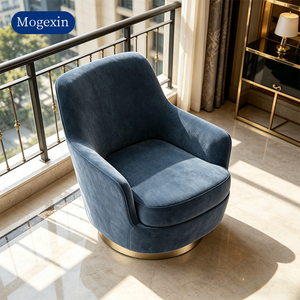 Elegante Sillón de Terciopelo con Base Dorada para Sala de Estar, Dormitorio y Vestíbulo - Product Image 2