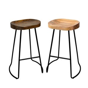 Vintage Industrial Tractor Bar Stool 65cm, Retro Metal and <strong>Wood</strong> <strong>Barstool</strong> for Cafe Dining, Counter Height Kitchen Chair - Product Image 1
