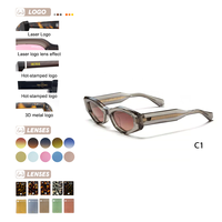 Lunettes de soleil rétro unisexes de style œil de chat marron avec protection UV400 pour les activités de plein air