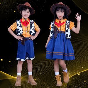 Costume Woody de Toy Story pour enfants, garçons et filles, tenue de cosplay de cowboy avec chapeau, ceinture, bottes, taille S M L - Product Image 4