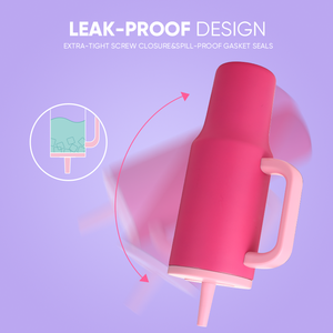 Ly giữ nhiệt 40oz có tay cầm và nắp ống hút, thiết kế thời trang và không chứa chì - Ly du lịch phù hợp với giá để cốc, quà tặng dành cho phái nữ - Product Image 3