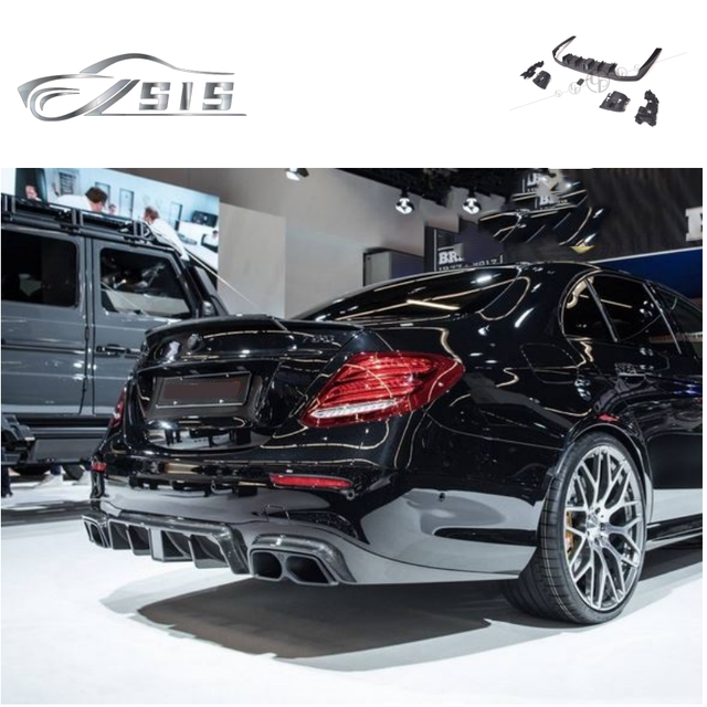 W213 E63 to B Style Rear Diffuser With Pipe Fit for W213 E Class  Carbon Fiber 2017-2020 Year to B Style for W213