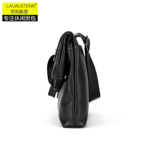 Laulalstern Sac messager pour homme en cuir véritable, sac à bandoulière décontracté pour affaires, couleur unie, toutes saisons, printemps 2023 - Product Image 4
