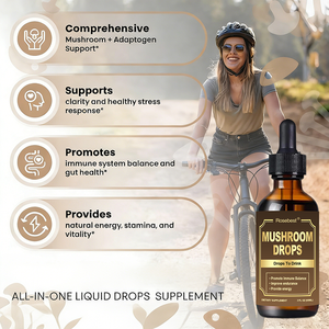 Suplemento Líquido en Gotas de Extracto de Hongo Reishi y Cordyceps con Melena de León, Marca Privada OEM, Todo en Uno, para Beber, para la Concentración y el Sistema Inmunitario - Product Image 3
