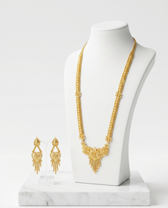 Conjunto de Collar Dorado Tradicional DIVYORO, Joyería Chapada en Oro para Mujer, Colección Étnica para Novias y Eventos de Boda - Product Image 1