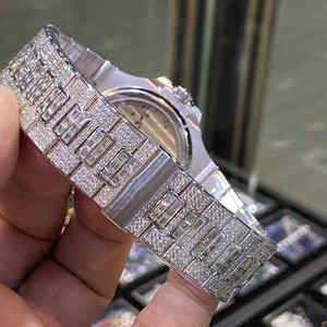 Nuevo Reloj de Diamantes Personalizado, Reloj de Lujo de Oro de 18K, Marca de Diseñador, Reloj Mecánico Automático con Moissanita - Product Image 4