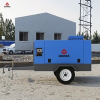 Compresseur d'air portable diesel à vis lubrifié certifié CE avec bloc compresseur pour l'industrie minière 160 CFM 13/14 bars