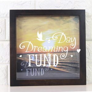 Transparent Wooden Baby Fund Money <b>Box</b> <b>Shadow</b> <b>Box</b> Coin Holder for Newborn Keepsake, Baby Shower & Nursery Decor - Product Image 1