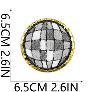 Patch brodé créatif thermocollant, thème chanteur populaire, 13 motifs : Guitare rose vif, Chat, Serpent, Écharpe rouge, Lumière disco, pour décoration DIY - Product Image 6