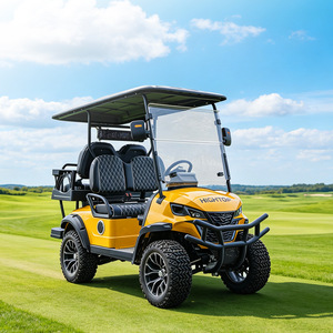 Carrito de golf eléctrico HighTop de 4 plazas con techo y parabrisas para campos de golf y turismo - Product Image 1