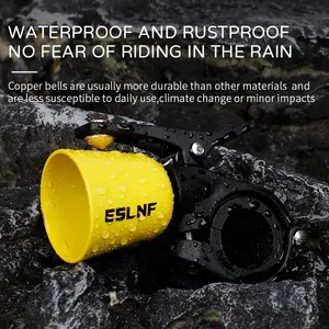 YS ESLNF-1B Senior Cycling Handlebar <strong>Bell</strong> Loud Sound Colorful Yellow/Pink/<strong>Blue</strong> Copper &amp; Nylon Mini Bike Horn for Outdoor Use - Product Image 3