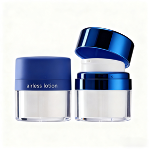 Lujo negro mate 15ml 30ml 50ml hombres paquete cosmético cuidado de la piel crema facial plástico botella de bomba de loción en aerosol sin aire - Product Image 1