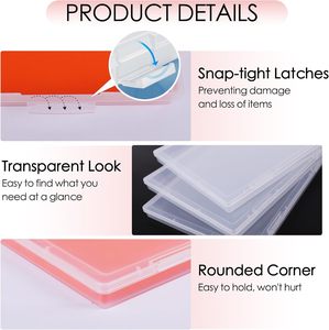 Caja de almacenamiento de fotos para fotos de 8 "X 10", almacenamiento de papel de álbum de recortes de plástico grande con pestillo hermético a presión para proteger álbumes de recortes - Product Image 3