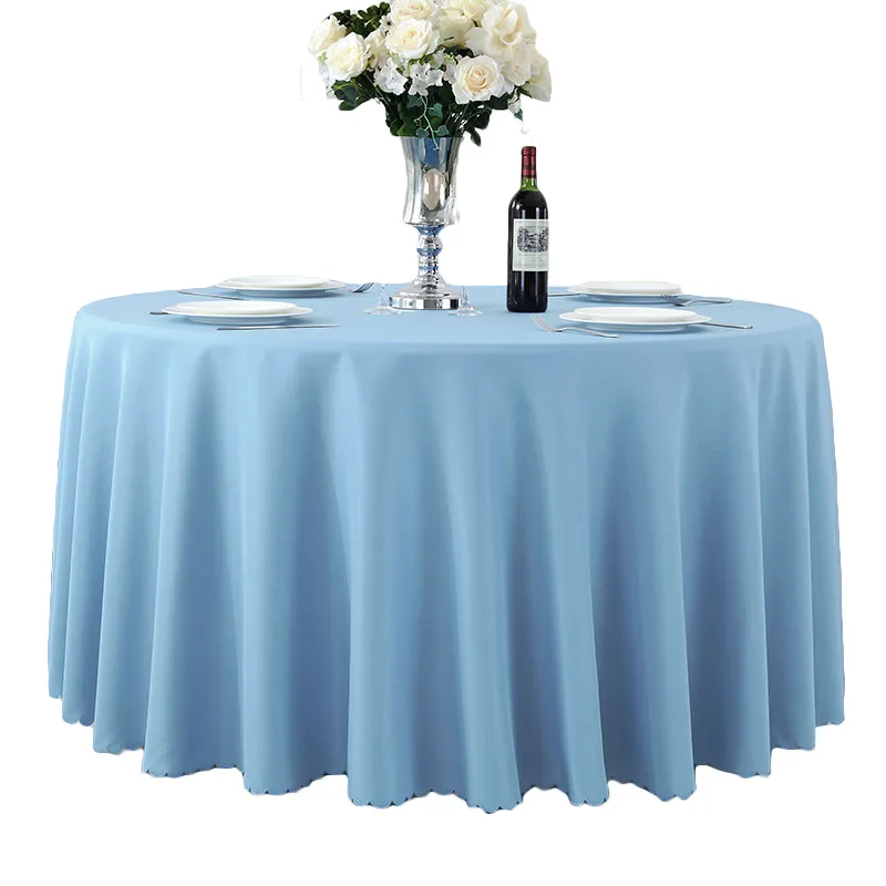 Kleurrijke vlakte goedkope dusty blue bruiloft banket tafelkleed