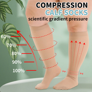 Chaussettes <span class=keywords><strong>de</strong></span> compression fines pour femmes, longueur genou, 15-20 mmHg, antibactériennes, respirantes, antidérapantes, avec revers, certifiées CE, pour le sport et l'usage quotidien - Product Image 5
