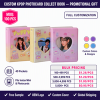Album photo personnalisé Kpop en carton creux, 40 pochettes, avec porte-cartes, style mignon, pour photos, photocartes, Instax Mini Film
