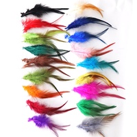 Lot de 50 Plumes Naturelles de Coq Teintées Multicolores et Blanchies de 12-15 cm pour Décoration et Vêtements