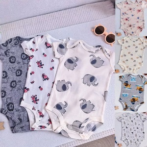 Proveedor chino de peleles de algodón para bebés, monos de manga corta, bodies de color sólido para bebés, ropa unisex de verano. - Product Image 2